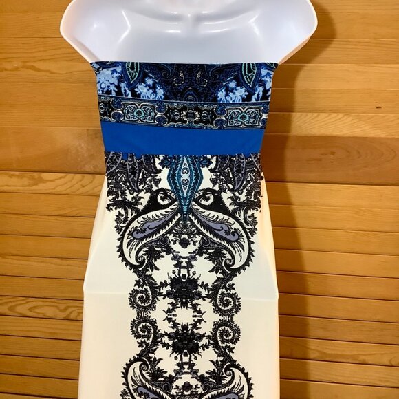 Venus Tube Dress Small White / Blue - Picture 8 of 10